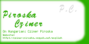 piroska cziner business card